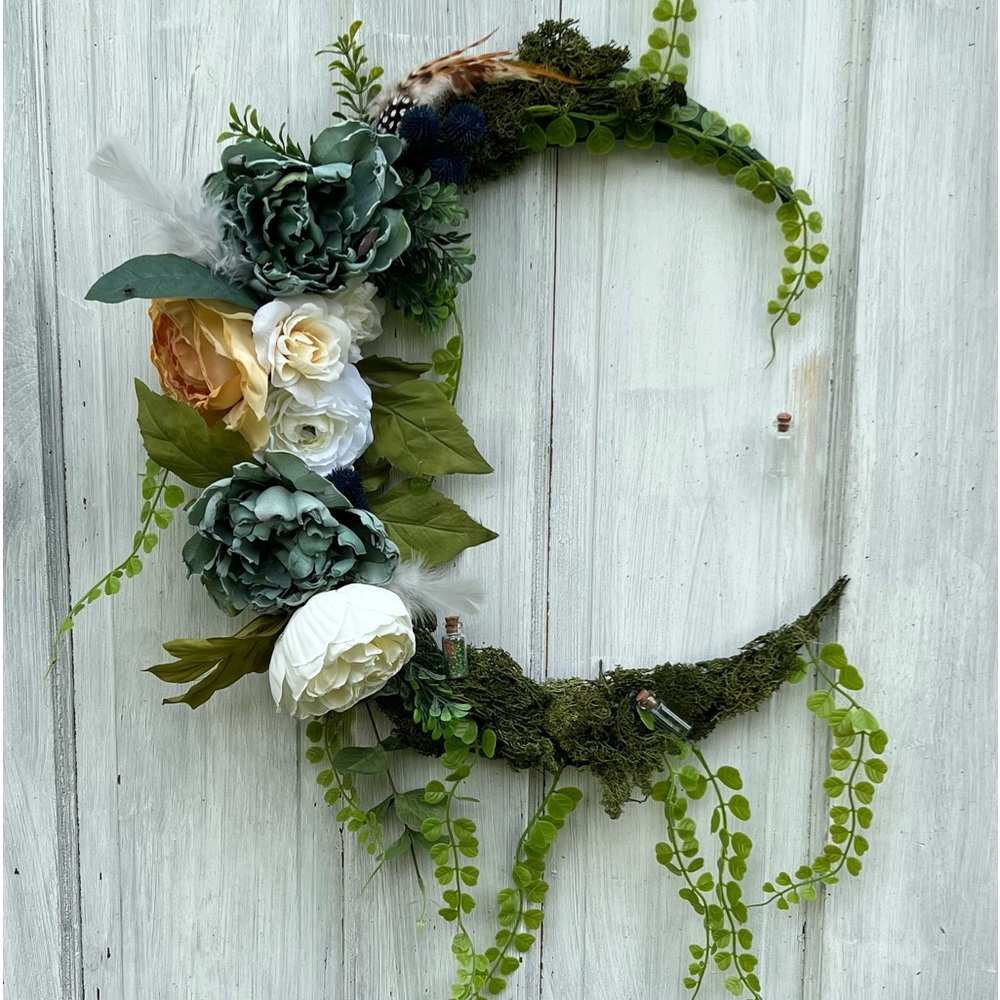 Crescent Moon Floral Wreath